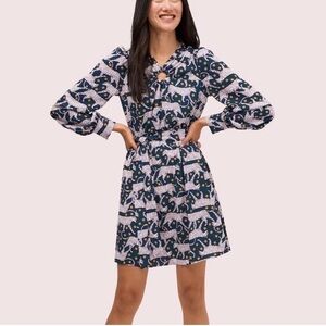 Kate Spade Printed Long Sleeve Mini Dress